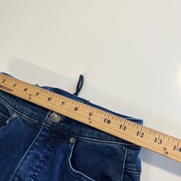 We The Free Super High Rise Lace Up Flare Jeans Size 24 Dark Wash Hippie 24x31 - Picture 9 of 13